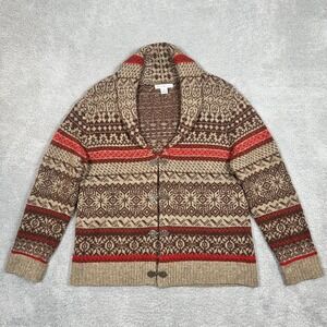 Susan Bristol Women's 100% Wool Western Sweater Jacket Sz XL Shawl Collar Clasp